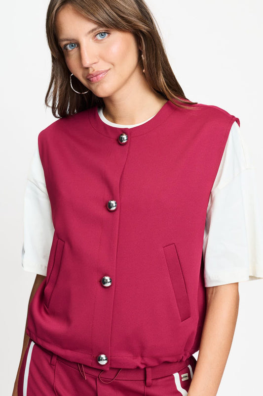 GILET - Gaya Burgundy Red
