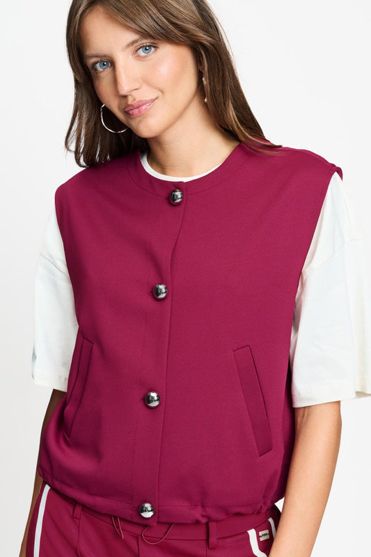 GILET - Gaya Burgundy Red