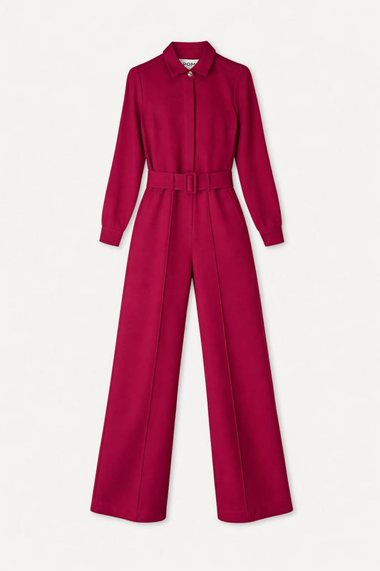 JUMPSUIT - Megan Burgundy Red