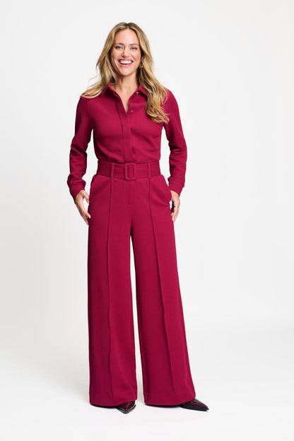 JUMPSUIT - Megan Burgundy Red