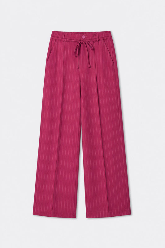 HOSE - Jess Striped Burgundy Red