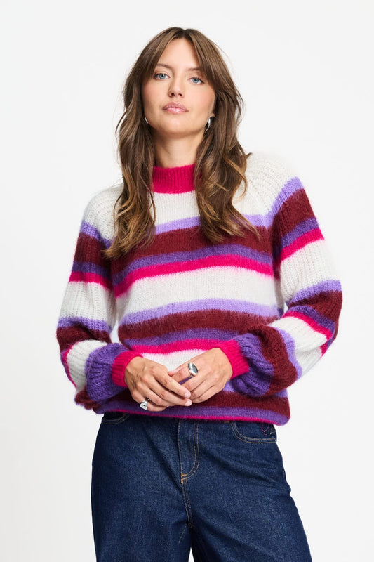 PULLOVER - Faye Striped Red