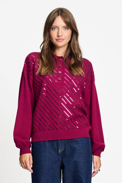 PULLOVER - Hailey Burgundy Red