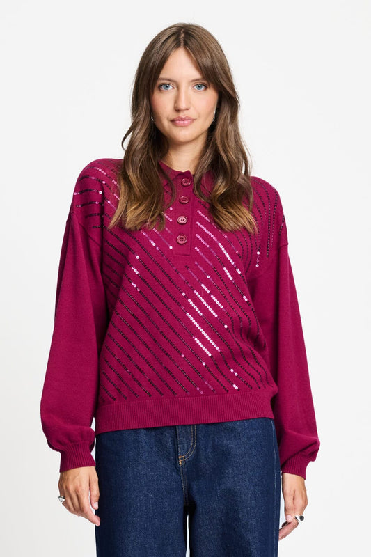 PULLOVER - Hailey Burgundy Red