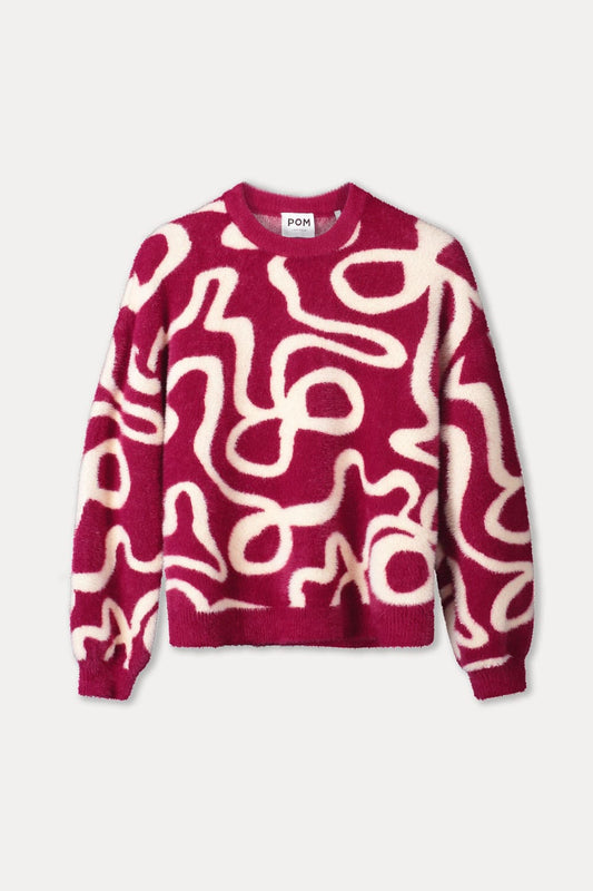 PULLOVER - Frida Bow Burgundy Red