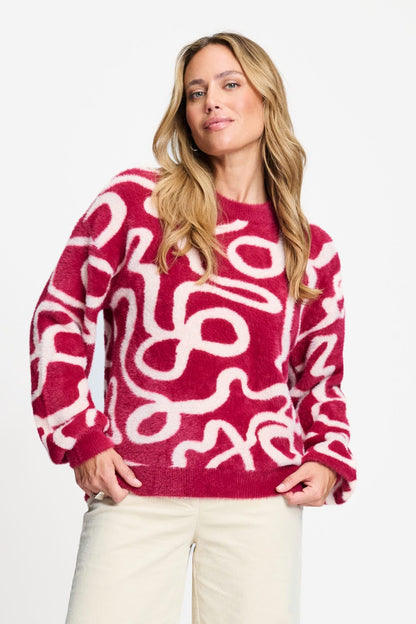 PULLOVER - Frida Bow Burgundy Red