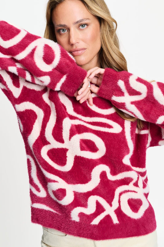 PULLOVER - Frida Bow Burgundy Red