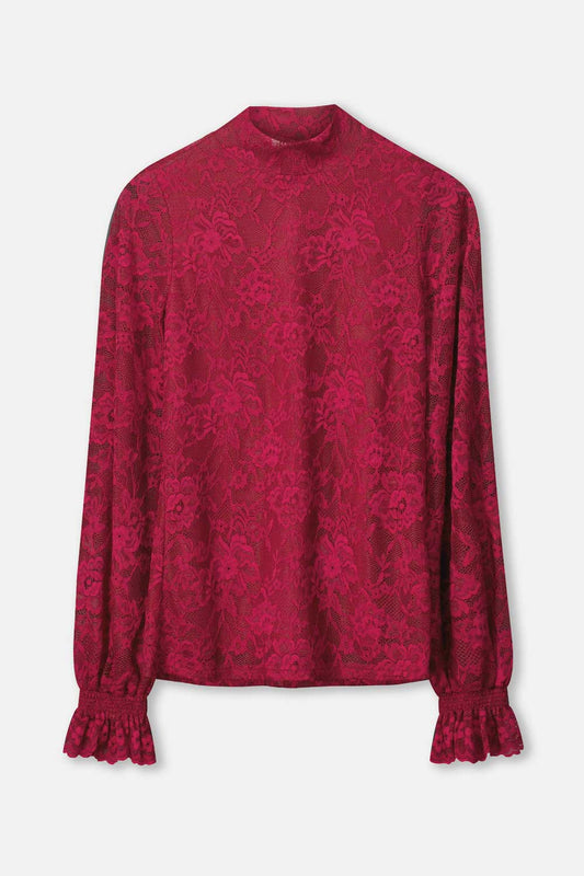 TURTLENECK - Ruby Lace Burgundy Red