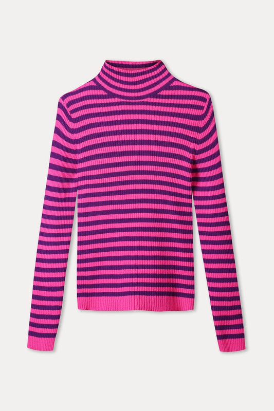 PULLOVER - Riley Striped Pink Purple