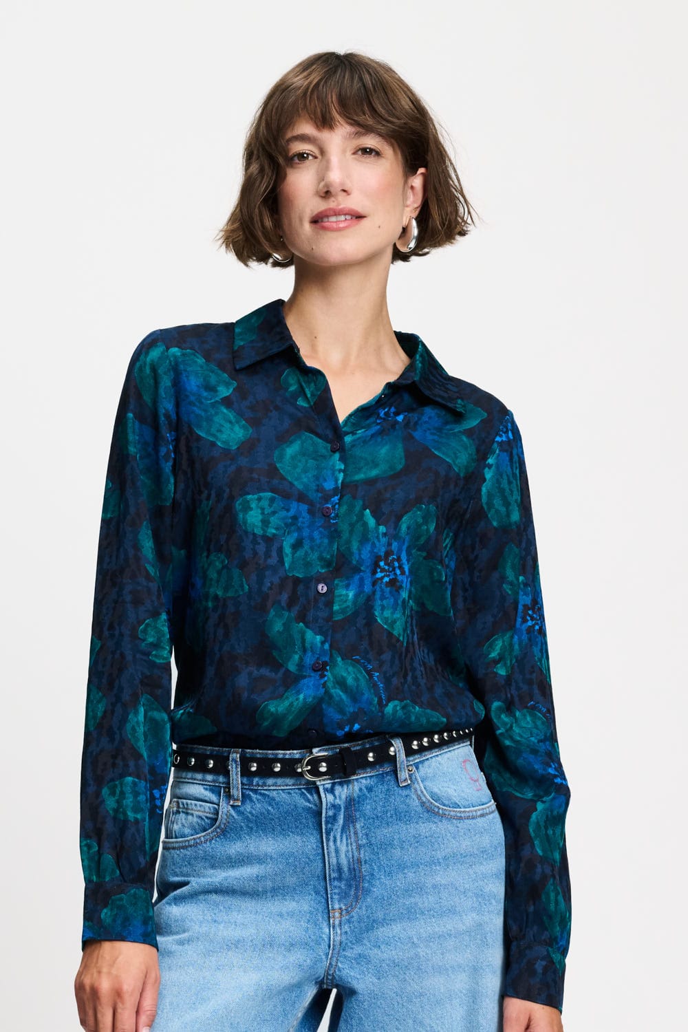 BLUSE - Mila Bloom Teal Green