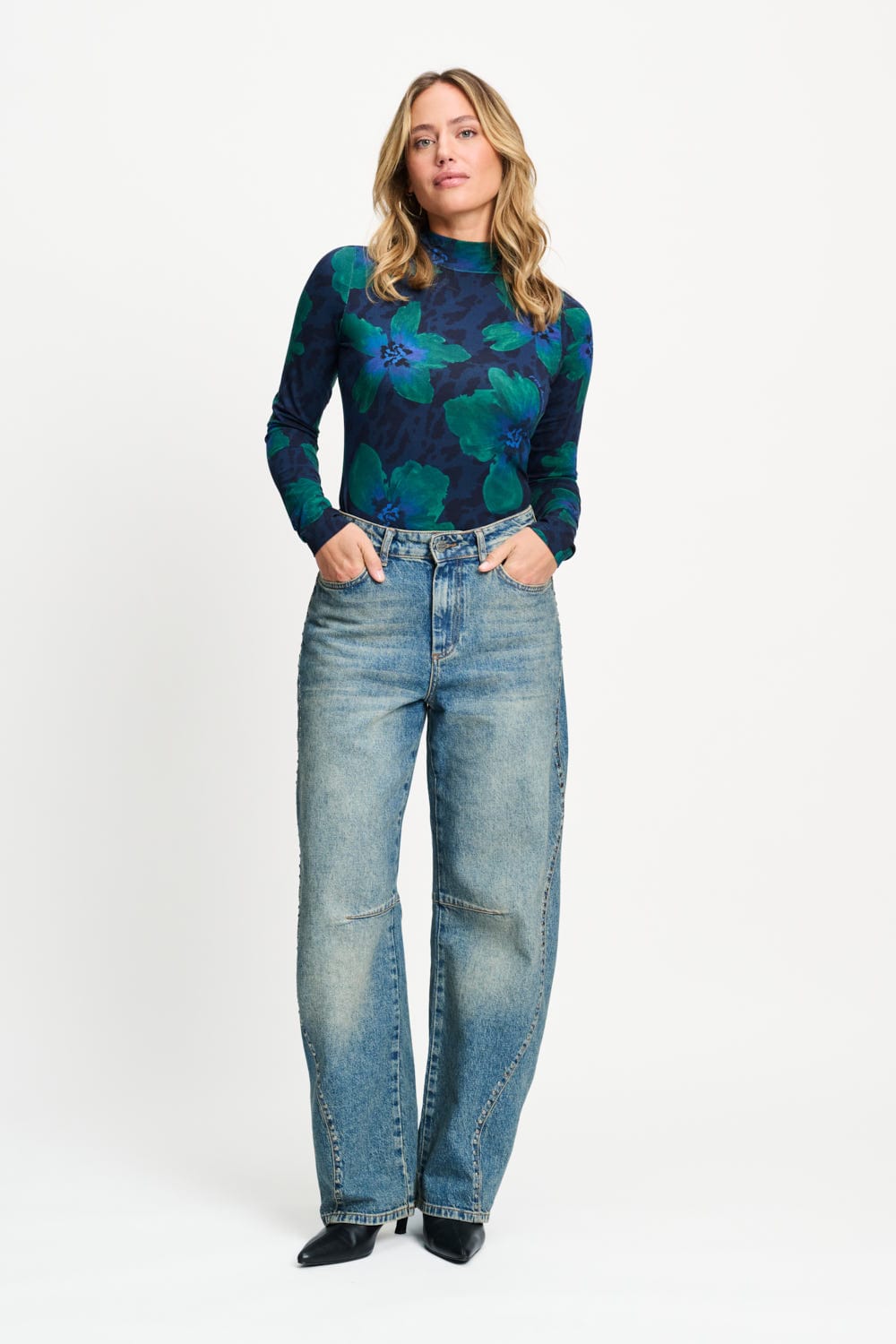 JEANS - Jacky Studs Dark Blue