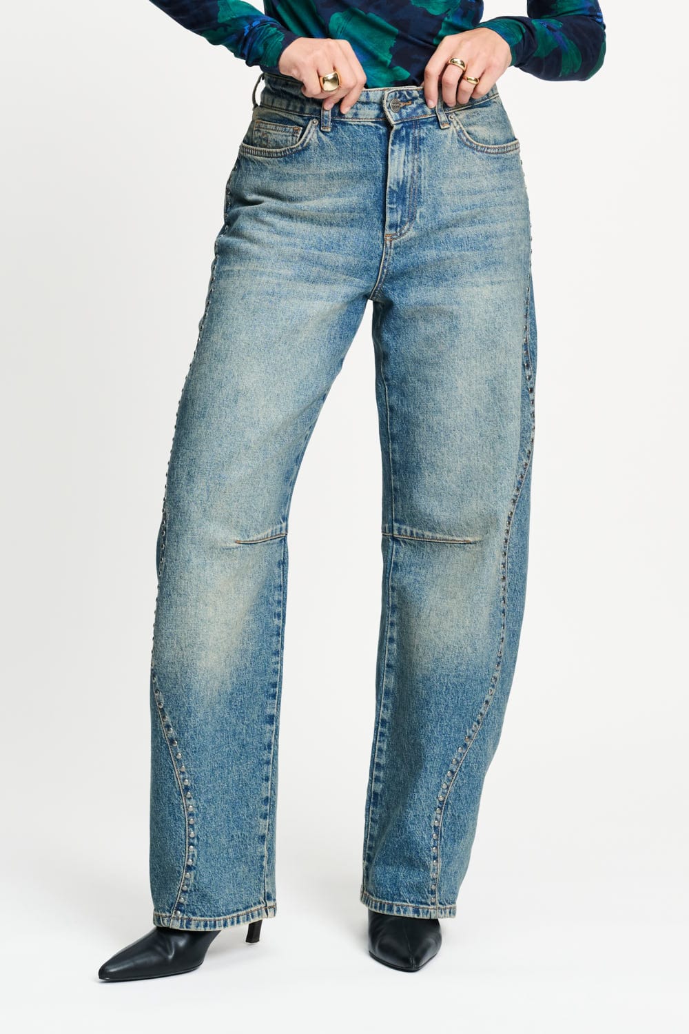 JEANS - Jacky Studs Dark Blue