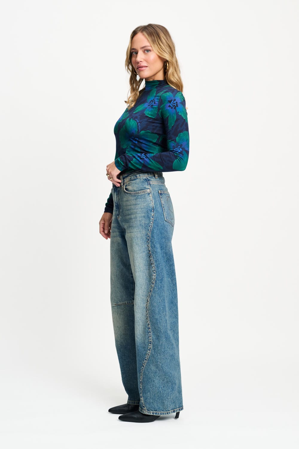 JEANS - Jacky Studs Dark Blue
