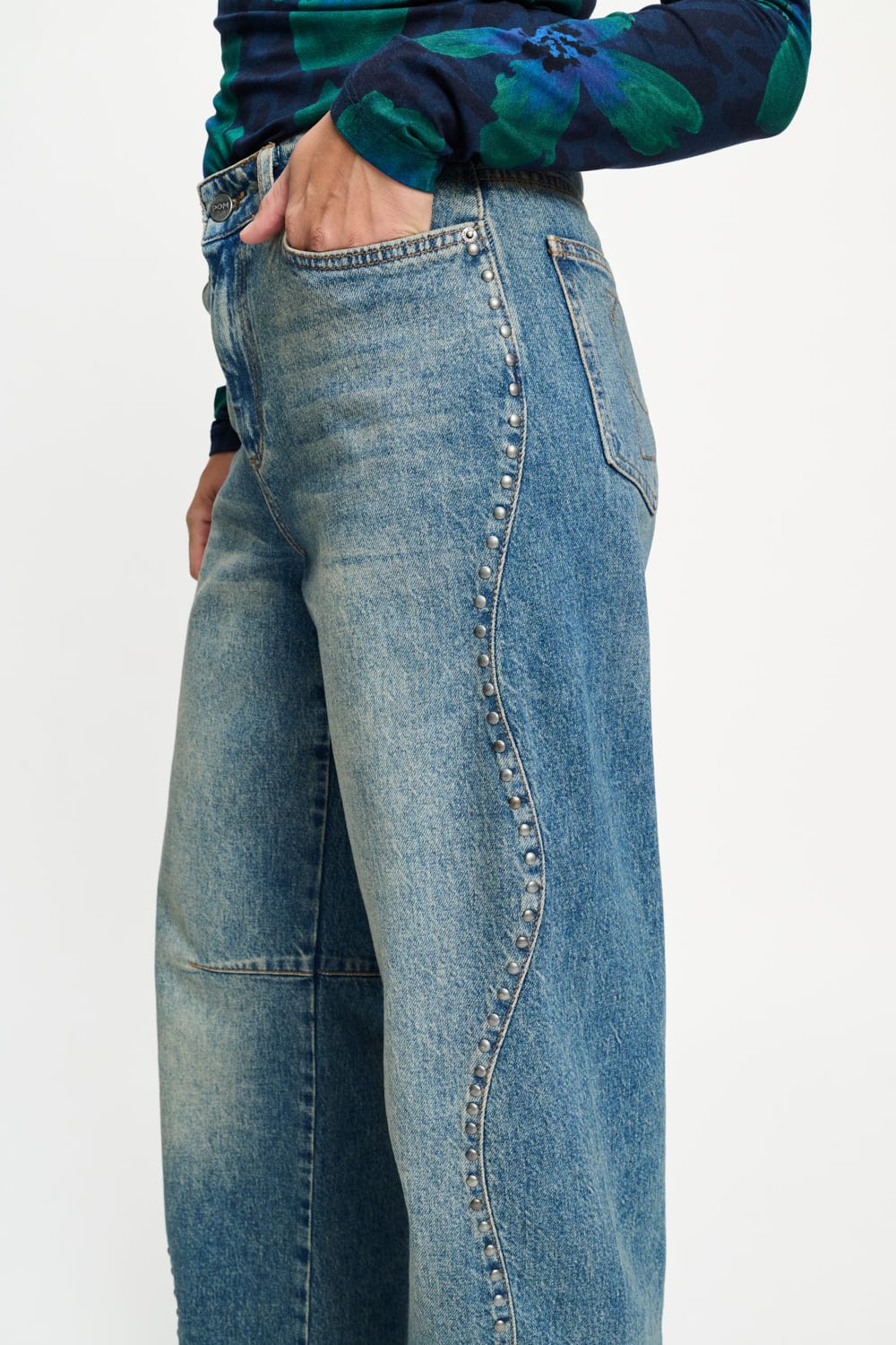 JEANS - Jacky Studs Dark Blue