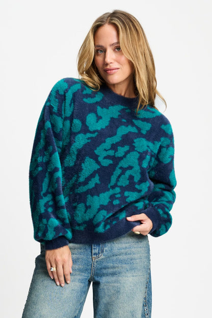 PULLOVER - Frida Animal Teal Green
