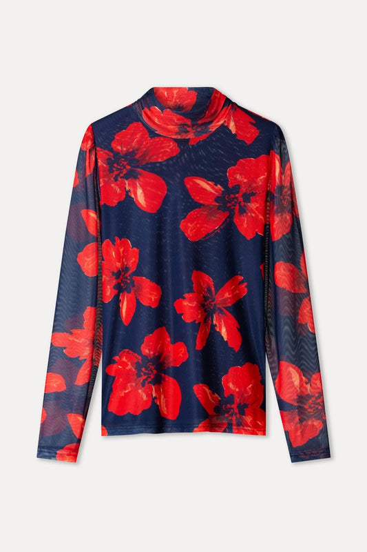 TURTLENECK - Romi Mesh Bloom Rouge