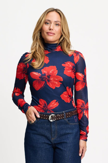 TURTLENECK - Romi Mesh Bloom Rouge