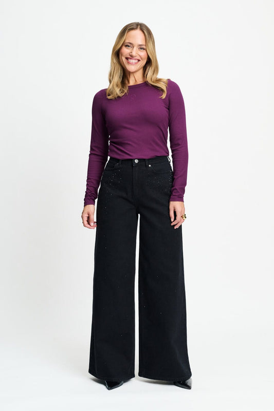 JEANS - Jodi Rhinestones Black