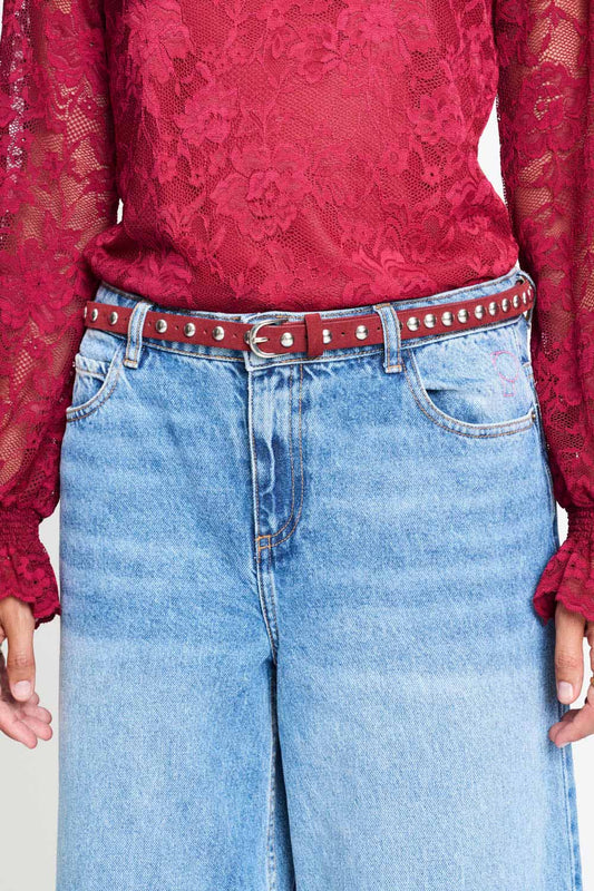 GÜRTEL - Ruth Burgundy Red