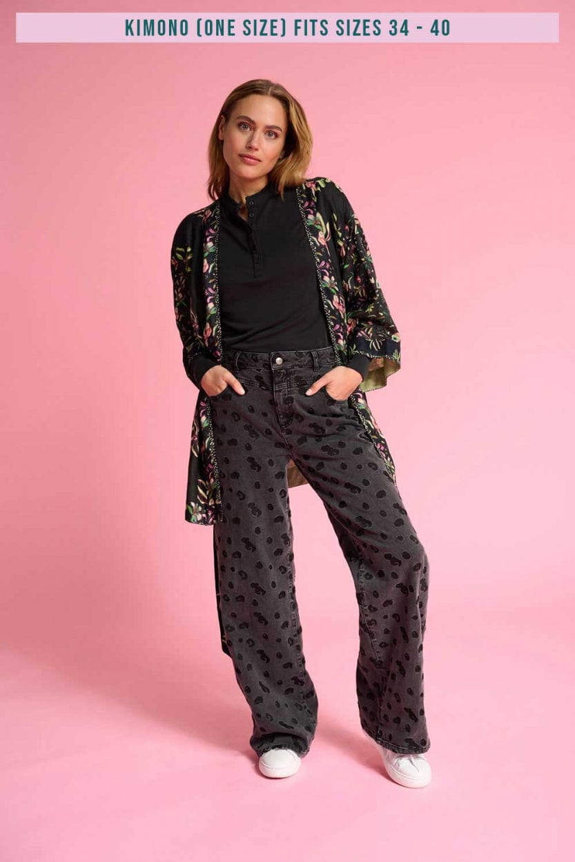 KIMONO - Flower Blaze Anthracite