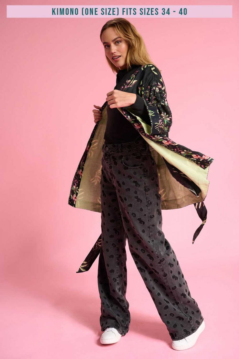 KIMONO - Flower Blaze Anthracite