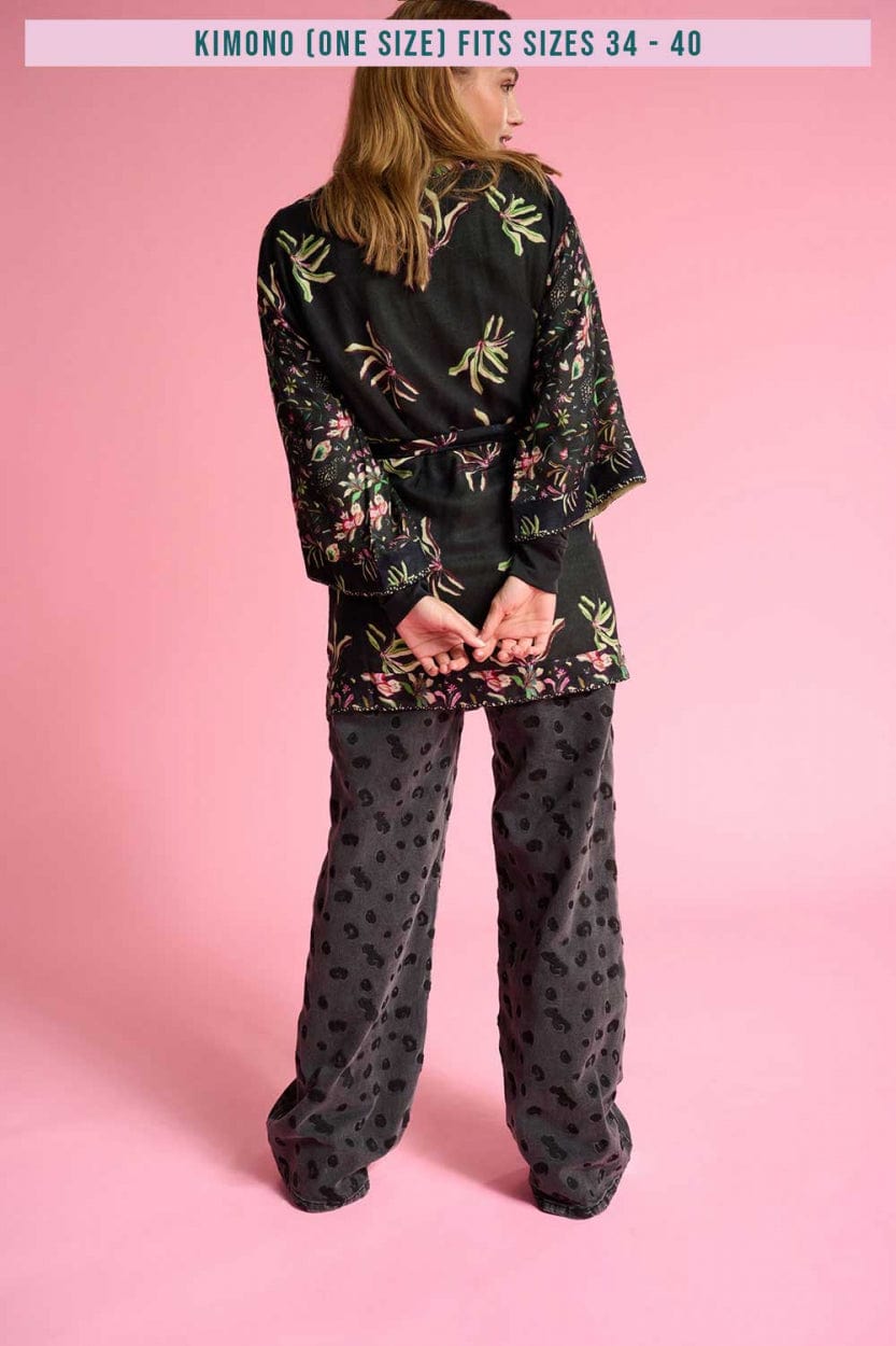 KIMONO - Flower Blaze Anthracite
