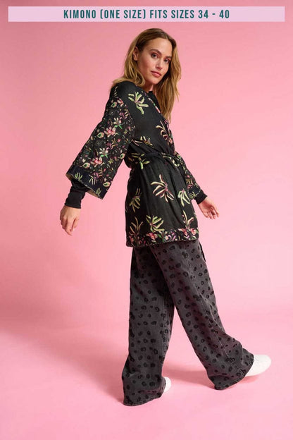 KIMONO - Flower Blaze Anthracite